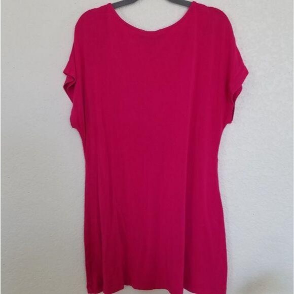 Banana Republic Womens Stretch V-Neck red Tunic Top detail along collar casual - Picture 2 of 5